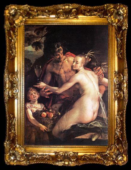 framed  AACHEN, Hans von Bacchus, Ceres and Cupid, ta009-2